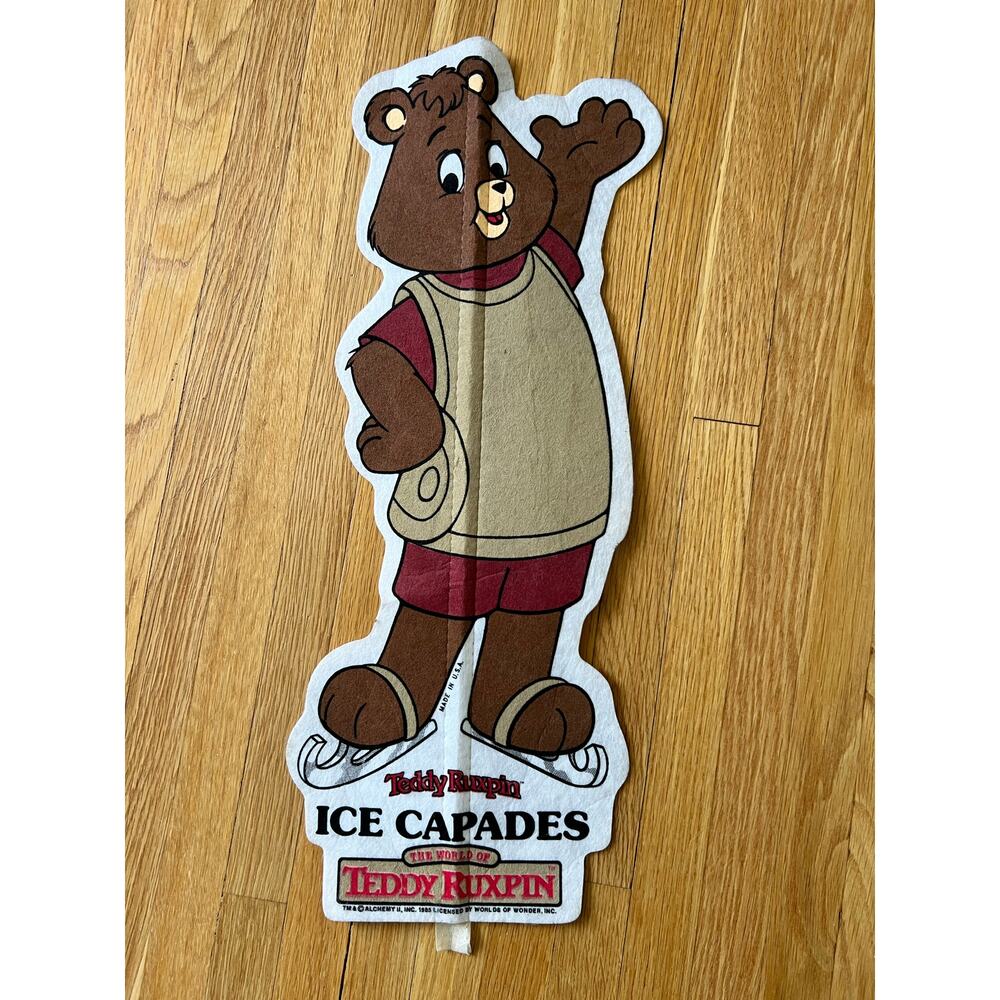 Vintage Teddy Ruxpin Ice Capades Pennant Banner Promotional 1985